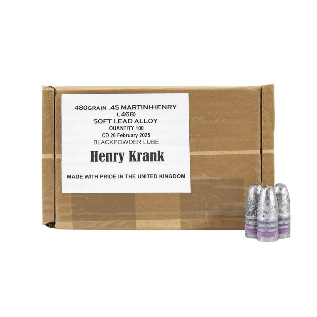 .577/450 Martini Henry 480gr Cast Lead Round Nose Bullets, Pack of 100