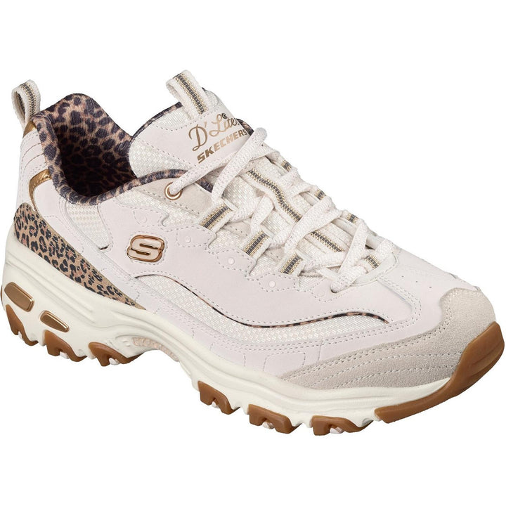 D'LITES WILD CHARM White Duraleather/Leopard Trim