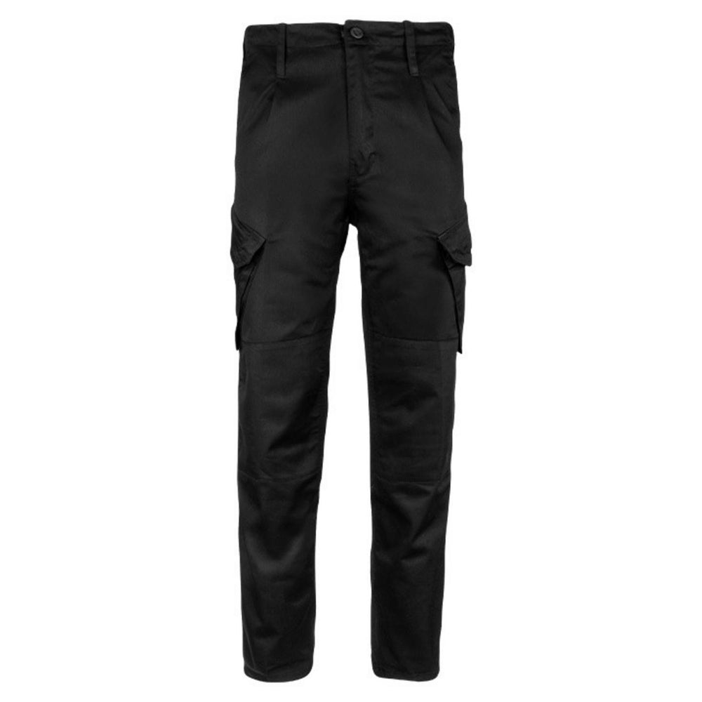 Viper PCS 95 combat trousers in black, front view with cargo pockets.