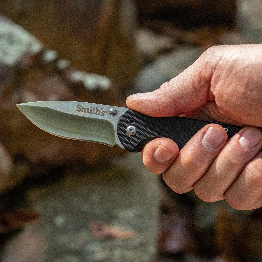 Smiths Satin Drop Point Blade - Black