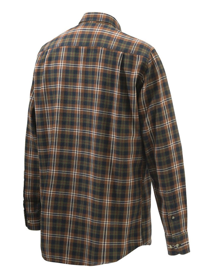 Beretta WOOD FLANNEL BUTTON DOWN SHIRT Tobacco – view 4