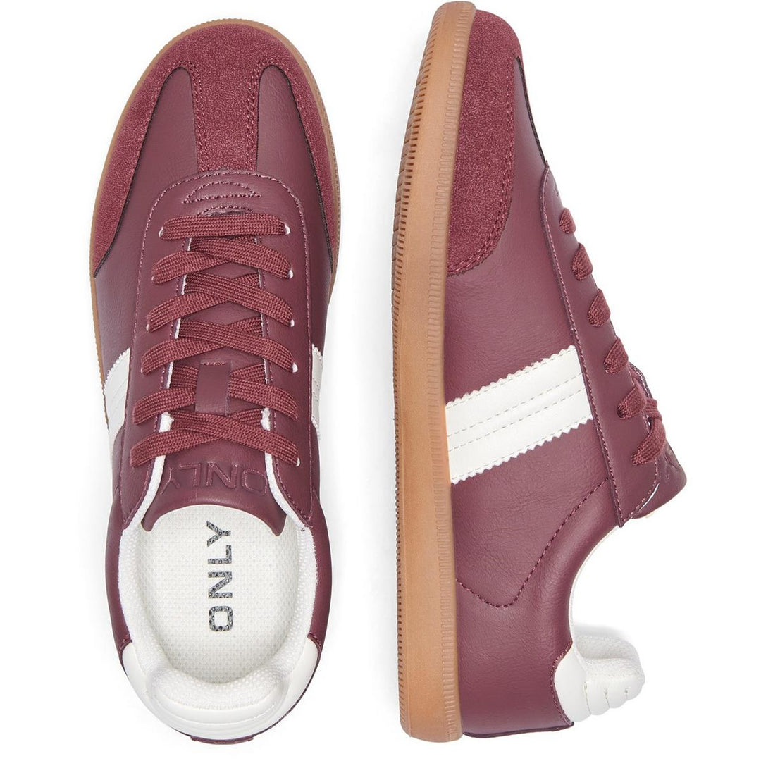 ONLY Amber Trainers Burgundy/Cream