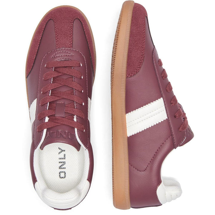 ONLY Amber Trainers Burgundy/Cream