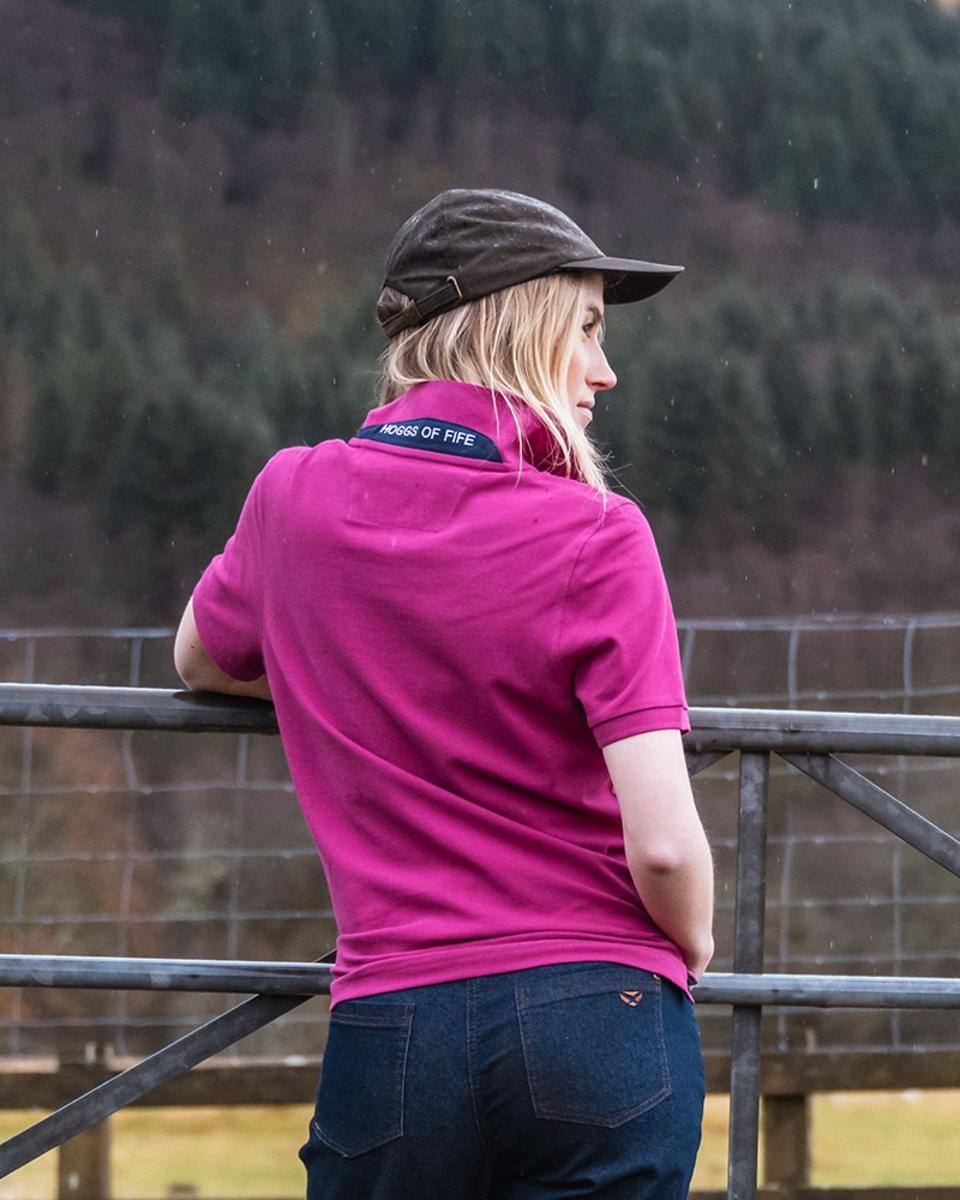 Hoggs of Fife Cora Lds Pique Polo Shirt - Berry