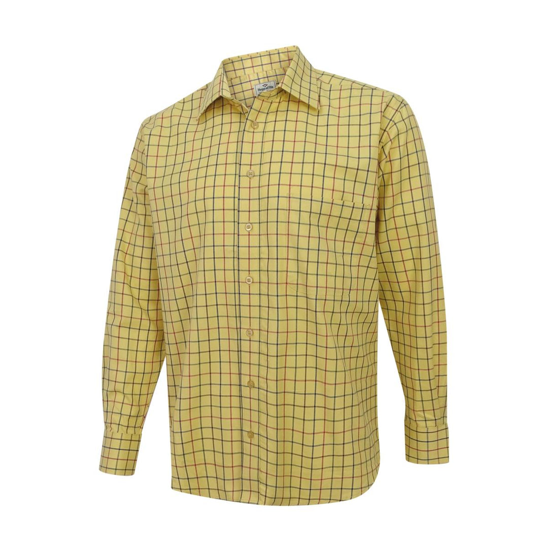 Hoggs of Fife Governor Premier Tattersall Shirt  Gold Check