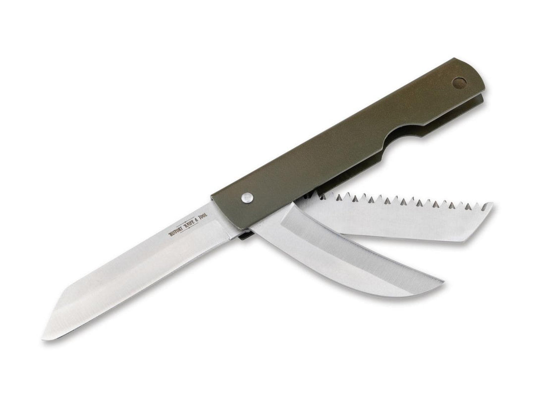 History Knife & Tool Japanese Army Pen Knife with Saw and Hawkbill