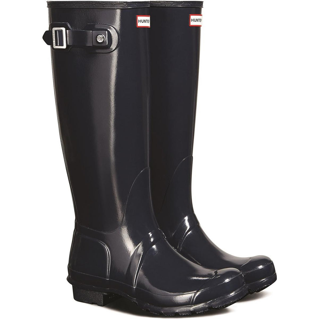 Hunter Original Tall Gloss Wellington Boots Navy