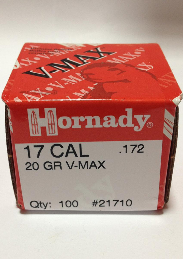 Hornady V-MAX 17 Cal .172 20gr Bullet Heads (Box 100)