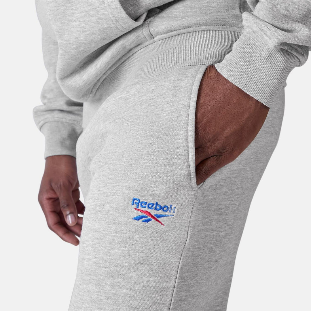 ID 2-COLOUR LOGO FLEECE CUFFED JOG PANT LIGHT GREY MARL