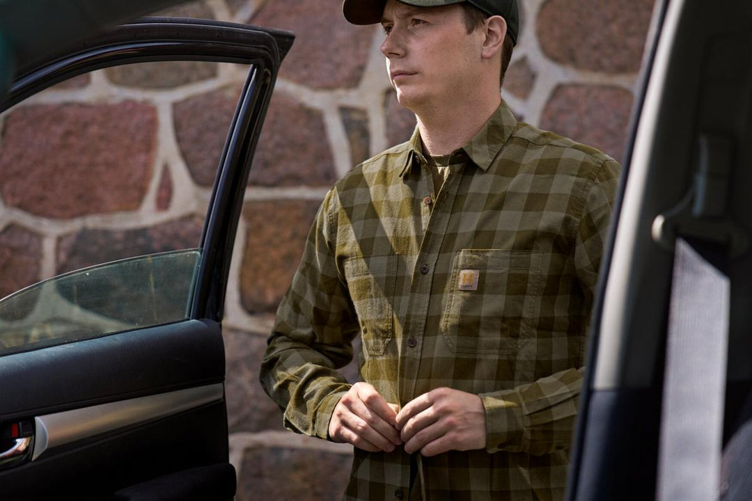Harkila Härkila Scandinavian L/S shirt Dark olive check – view 8