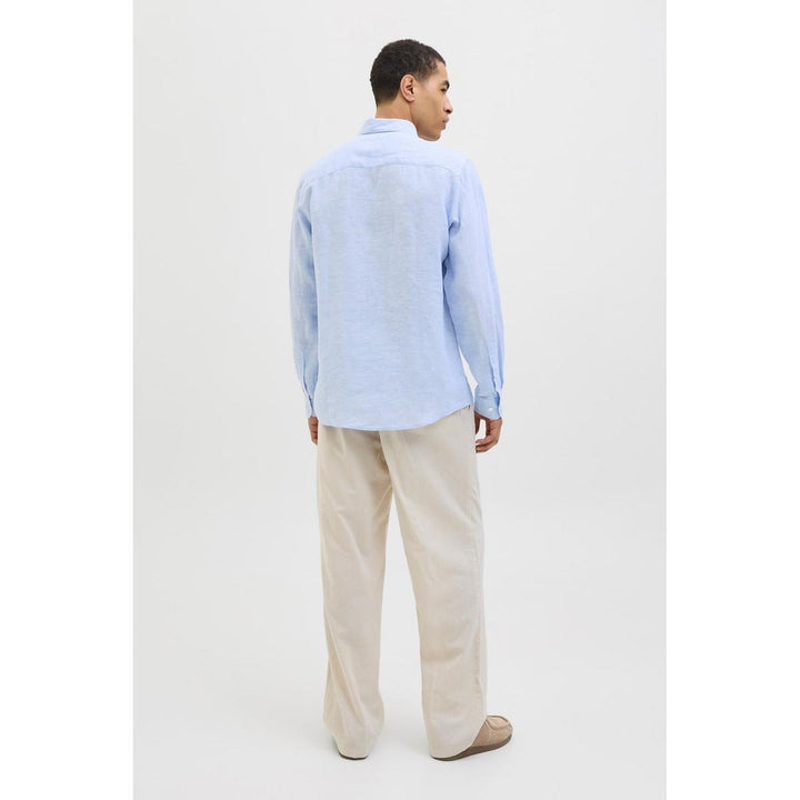 Jack & Jones Jack & Jones linen shirt in Light Blue Brunnera Blue