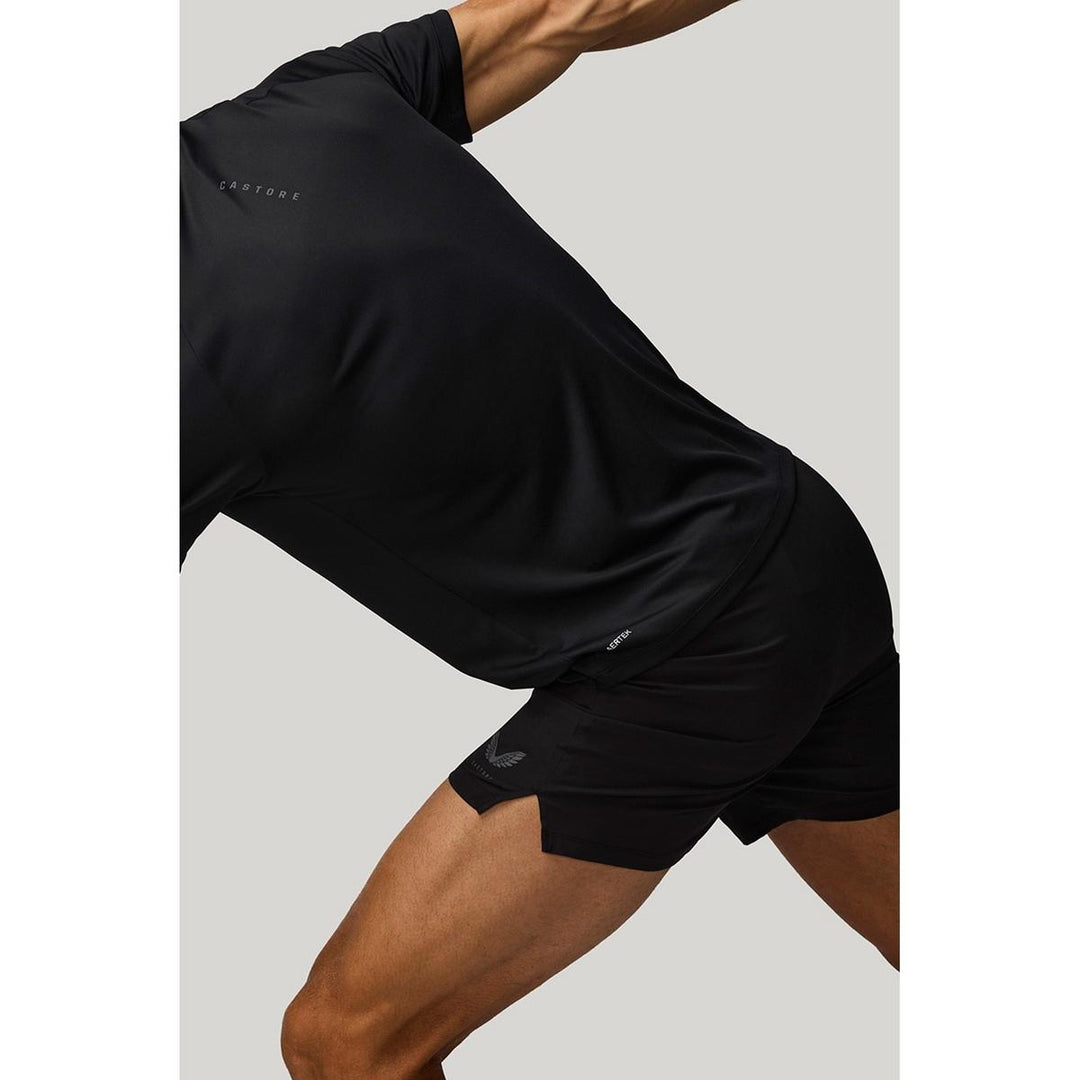 Castore 5" BRANDED ELASTIC SHORTS CASTORE BLACK/CASTORE GUNM – view 4