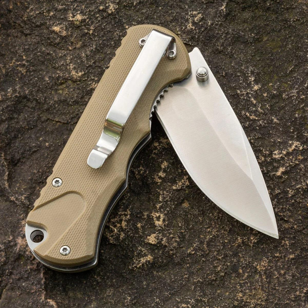 Smiths Satin Drop Point Blade - Desert Tan