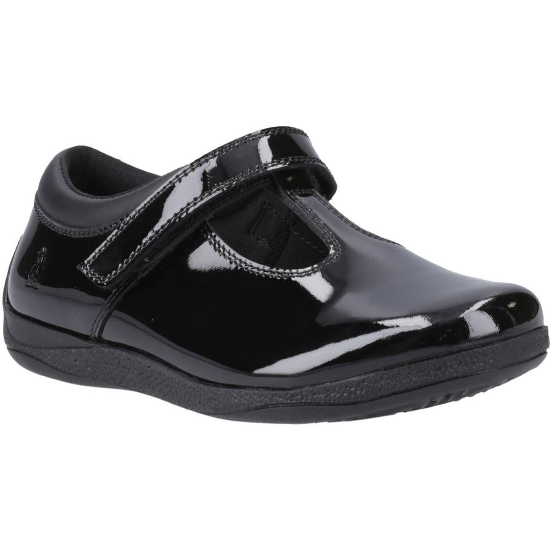 Hush Puppies Caitlin T-Bar Patent Jnr Black