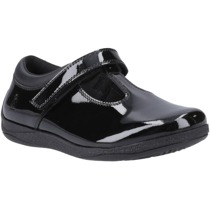Hush Puppies Caitlin T-Bar Patent Jnr Black