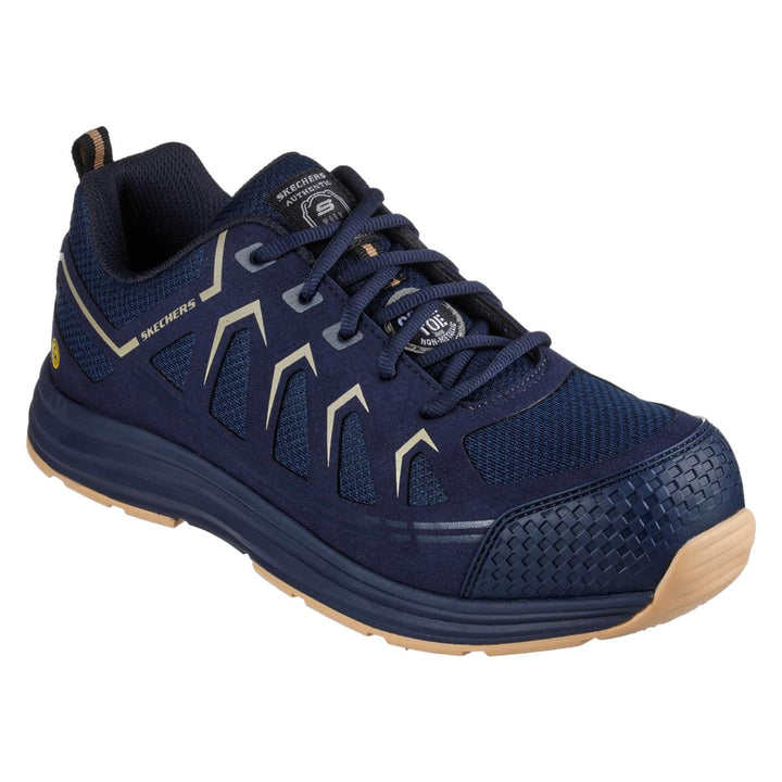Skechers Workwear Malad II Safety Trainers Navy/Tan