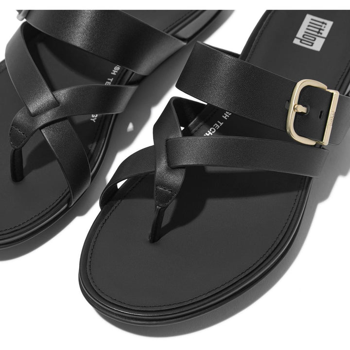 Fitflop Gracie Buckle Toe Post Sandals Black