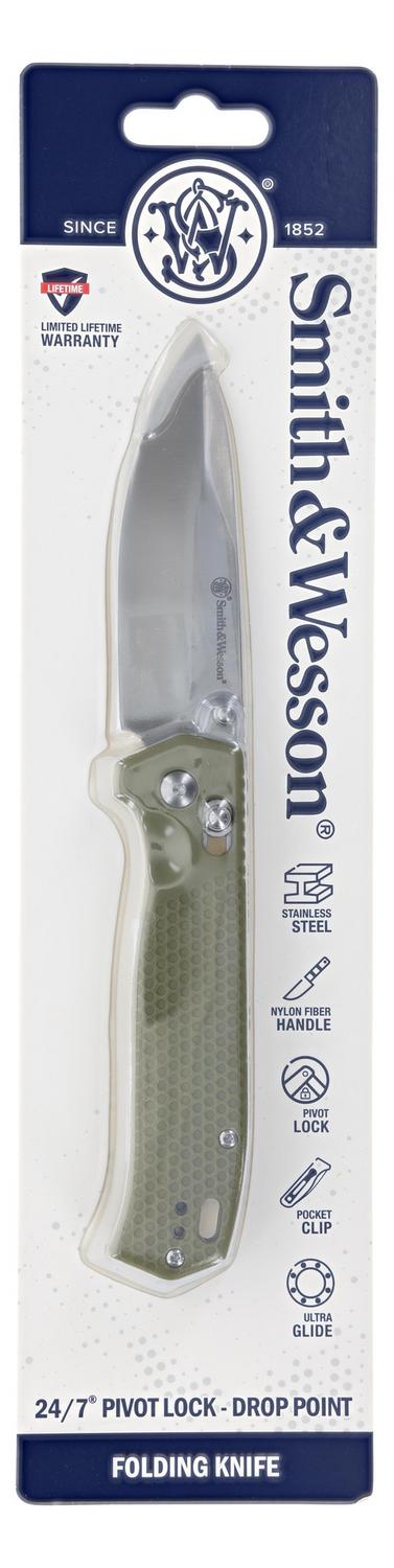 Smith And Wesson Drop Point Stonewash Folding Knife 3.6 Inch – view 2