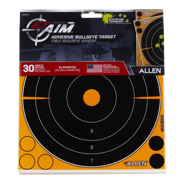 Allen EZ Aim Adhesive Splash 8 Inch Bullseye Target 6 Pack