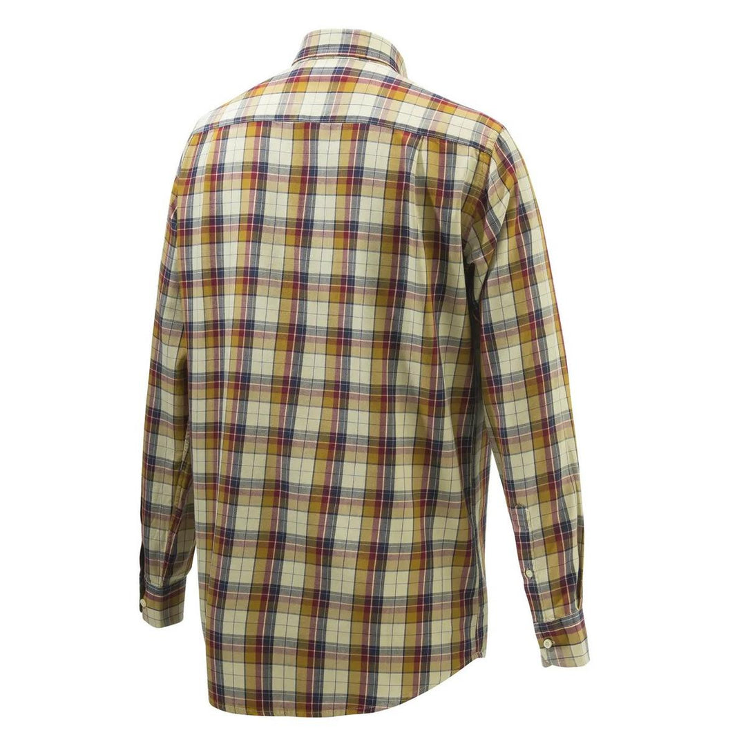 Beretta WOOD BUTTON DOWN SHIRT Beige & Red Overd. Bark