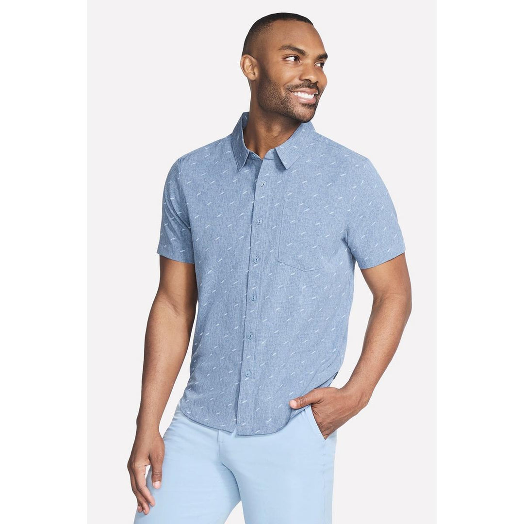 Skechers Performance GO WALK Air Printed Short Sleeve Shirt Denim