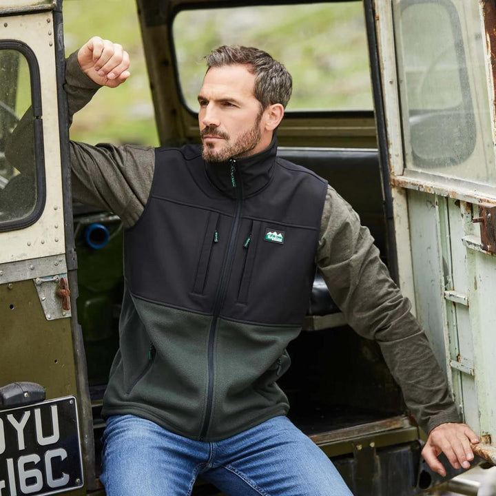 Ridgeline Mens Hybrid Vest Deep Forest/Black