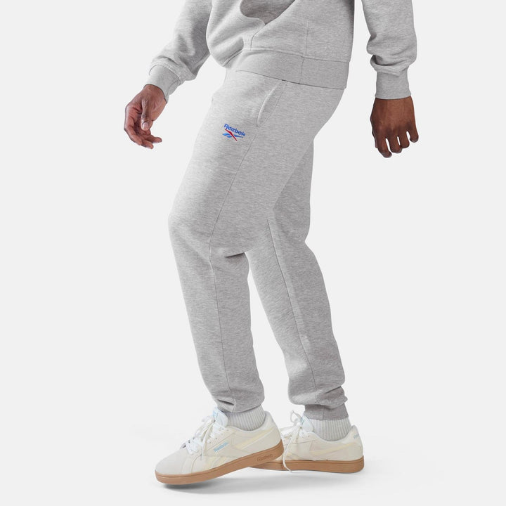 ID 2-COLOUR LOGO FLEECE CUFFED JOG PANT LIGHT GREY MARL