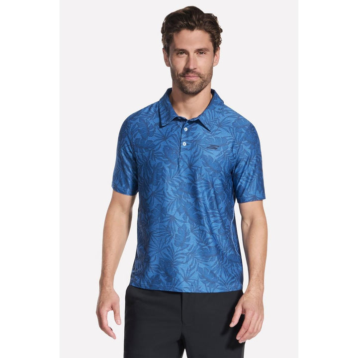 Skechers GO DRI All Day Printed Polo White/Periwinkle