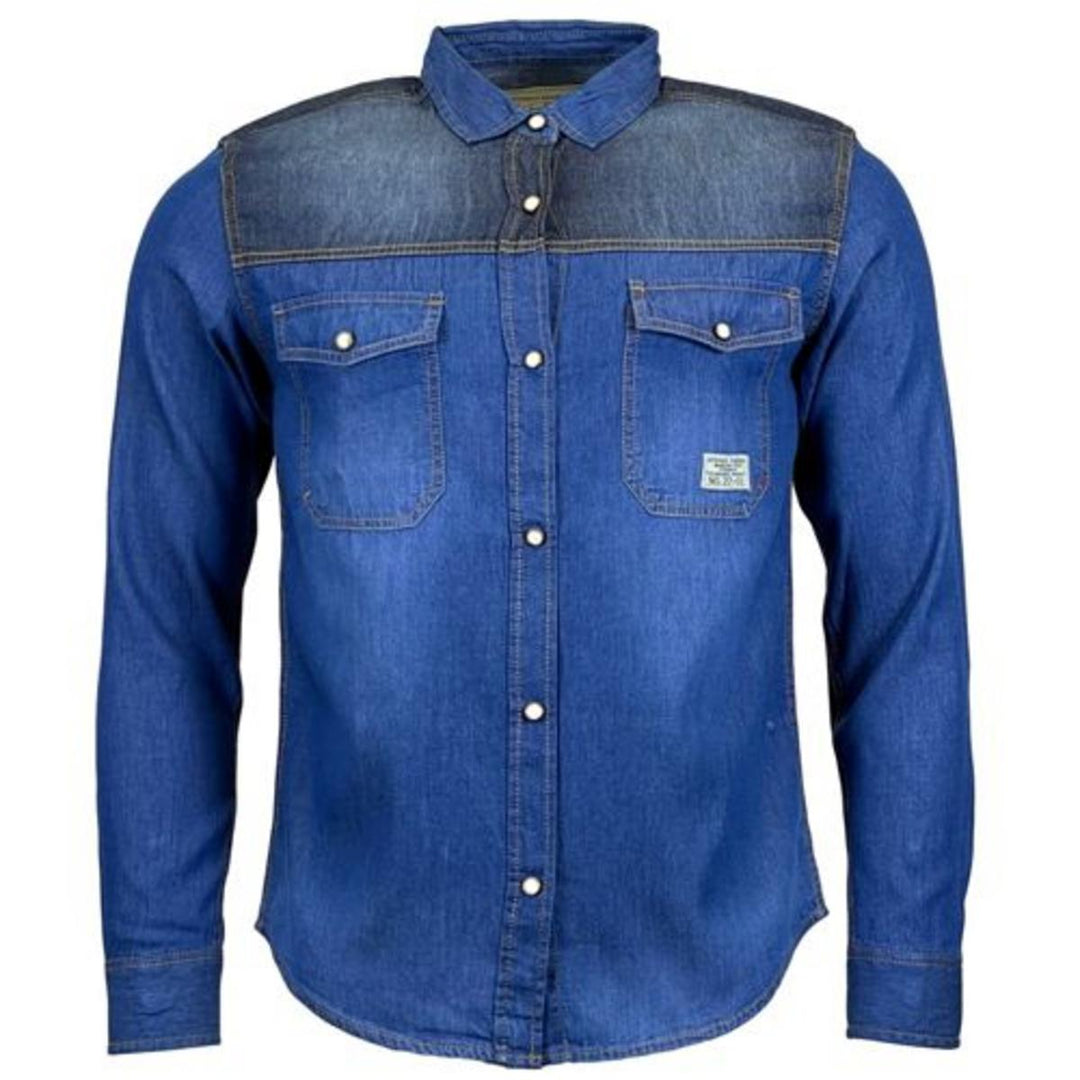 ek Wholesale Mens Jack South Long Sleeved Contrast Denim Shi – view 4
