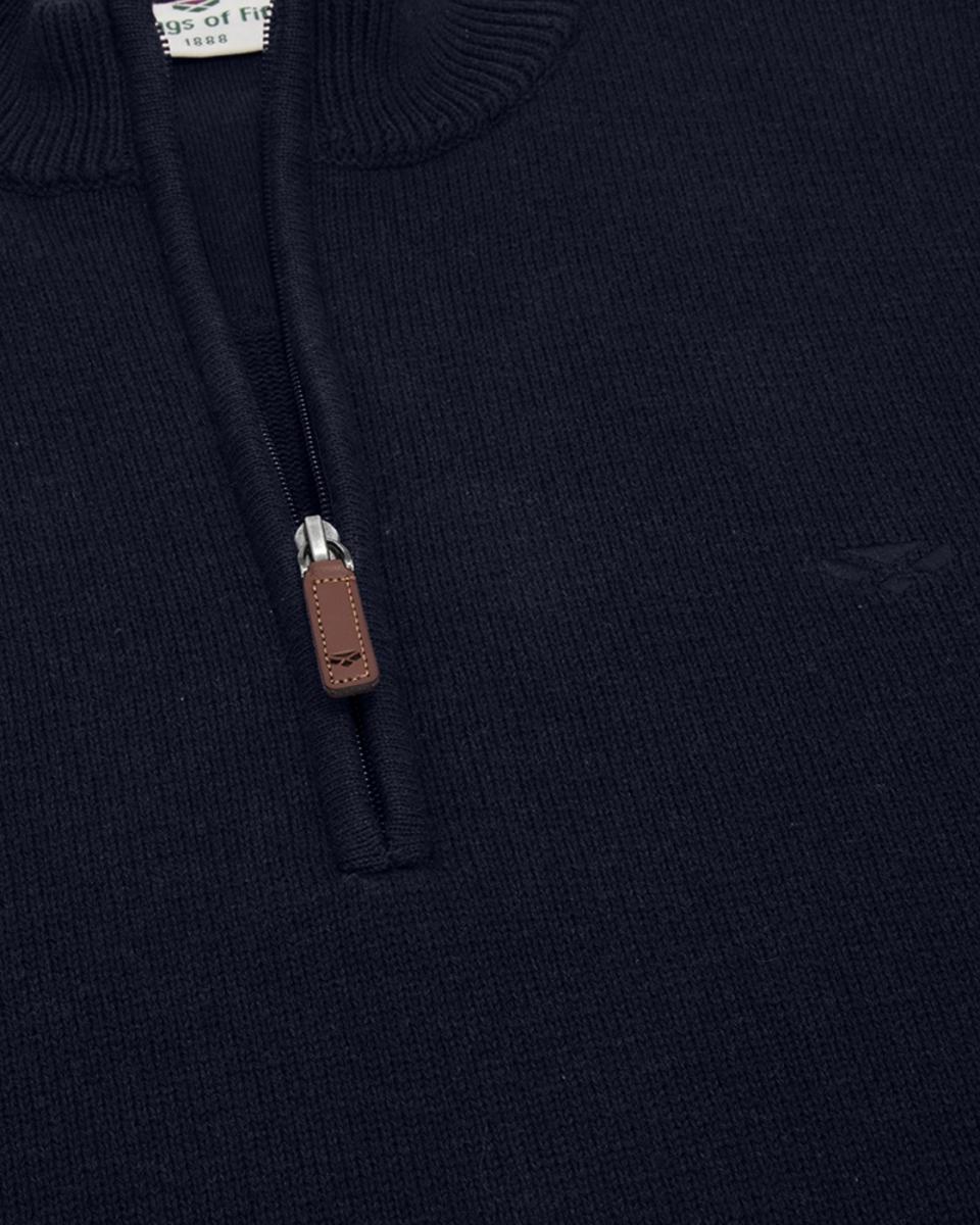 Hoggs of Fife Falkirk 1/4 Zip Pullover - Heather Blue
