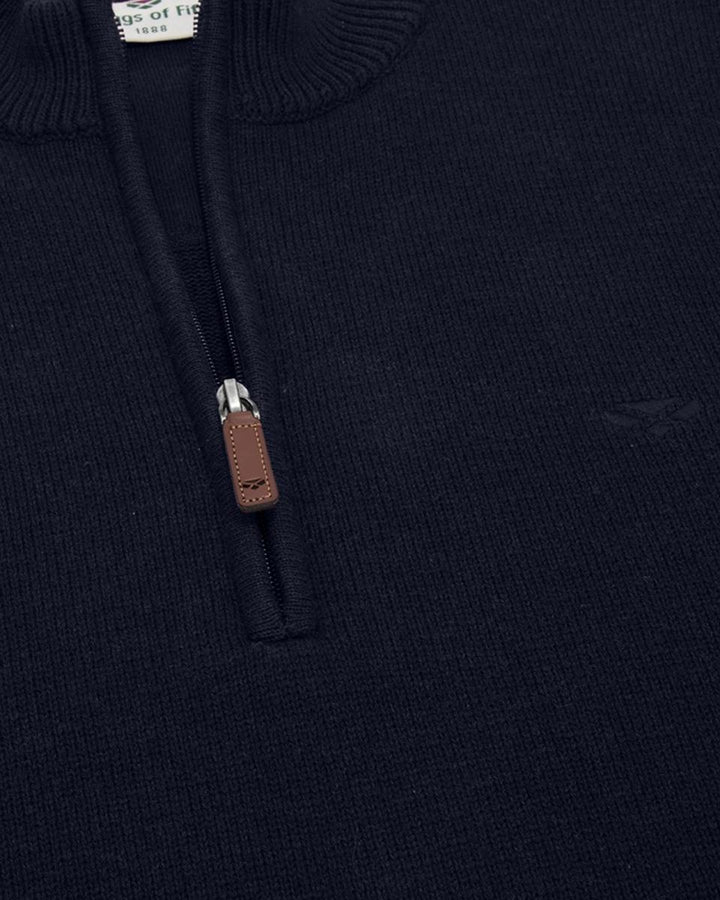 Hoggs of Fife Falkirk 1/4 Zip Pullover - Heather Blue
