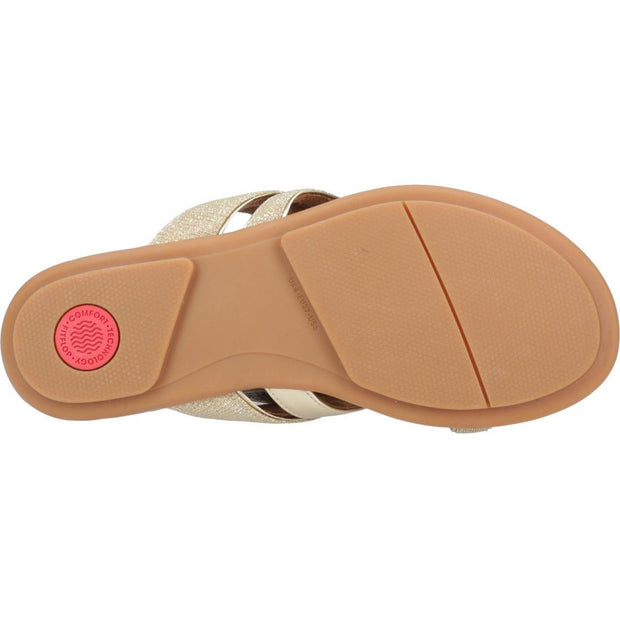 Fitflop Gracie Shimmerlux Strappy Toe Post Sandals Platino