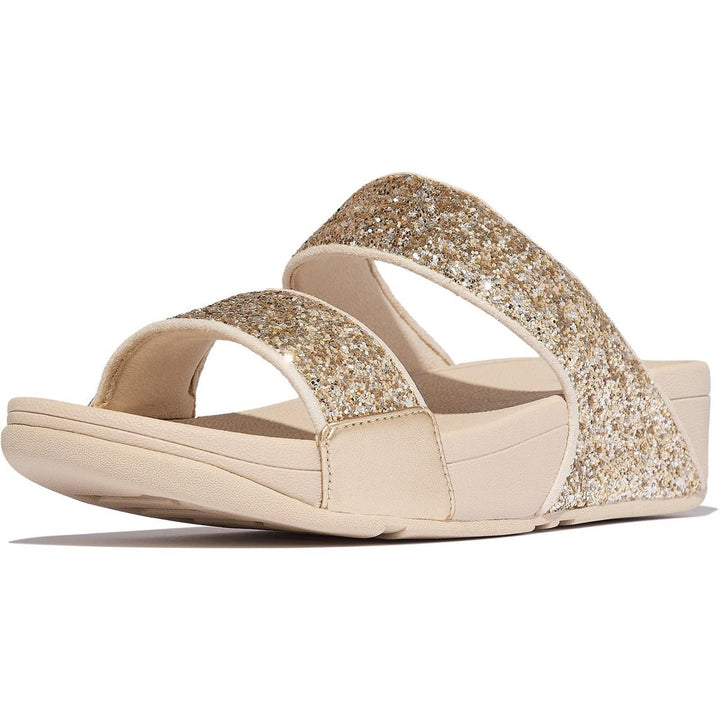 Fitflop Lulu 2 Bar Glitter Sandal Platino/Silver
