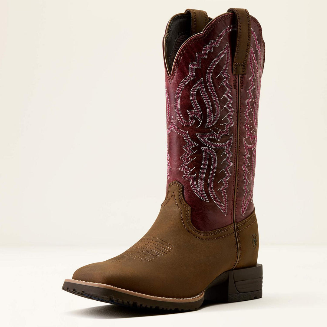 Ariat Ladies Hybrid Ranchwork Western Bkwds Brn/bry S