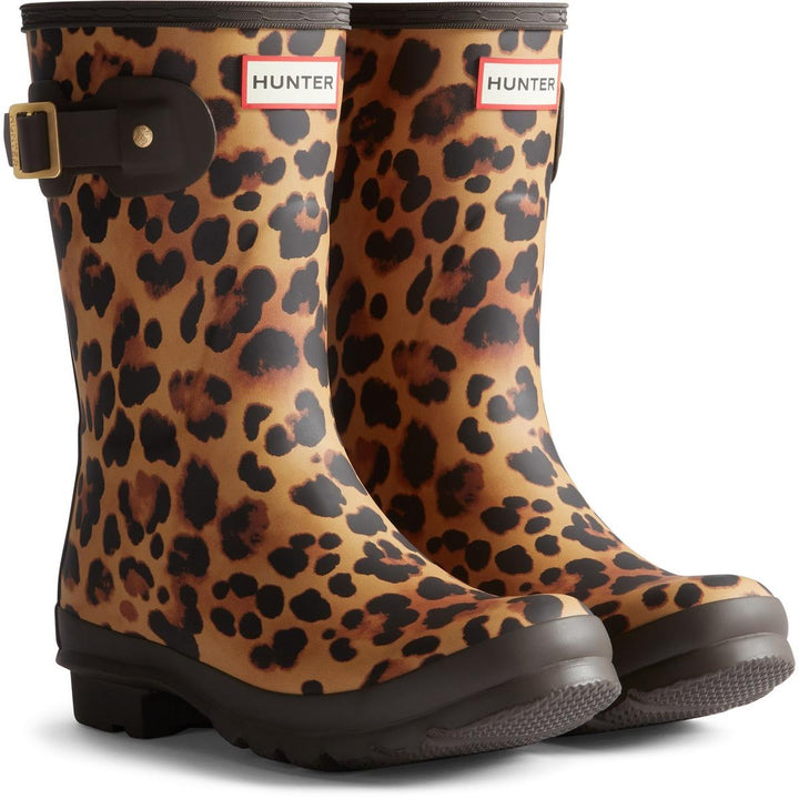 Hunter Original Short Leopard Boot Leopard Print/Chocolate