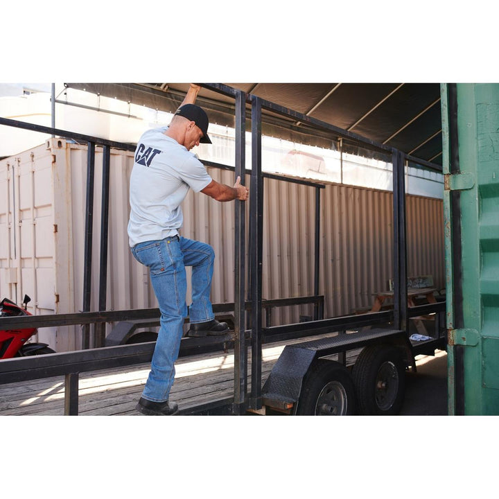 Caterpillar Trademark Tee Blue Fog Heather