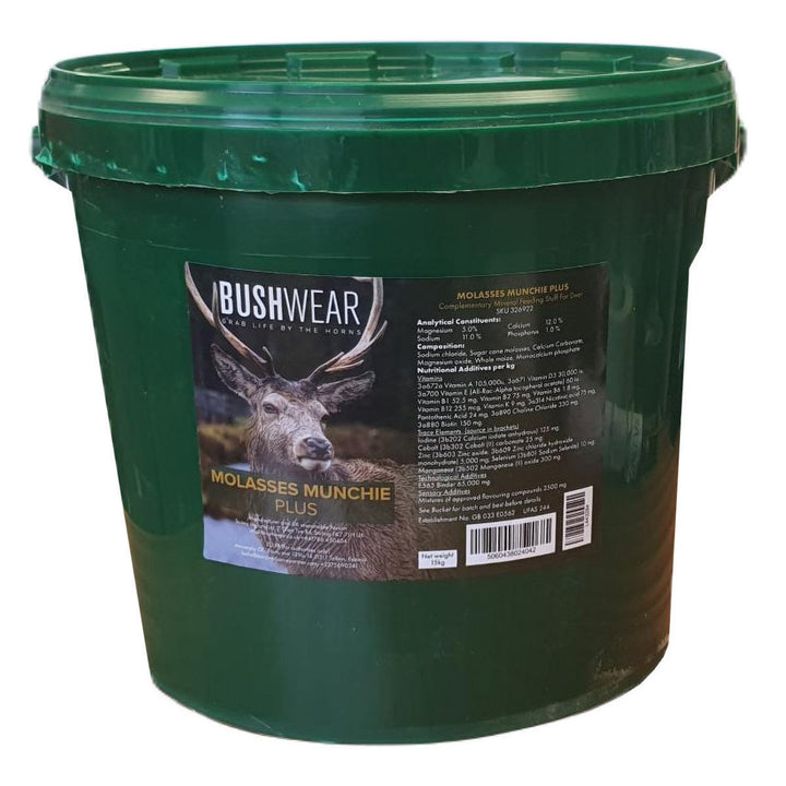 BushWear Molasses Munchies Plus Bucket 15kg For Deer