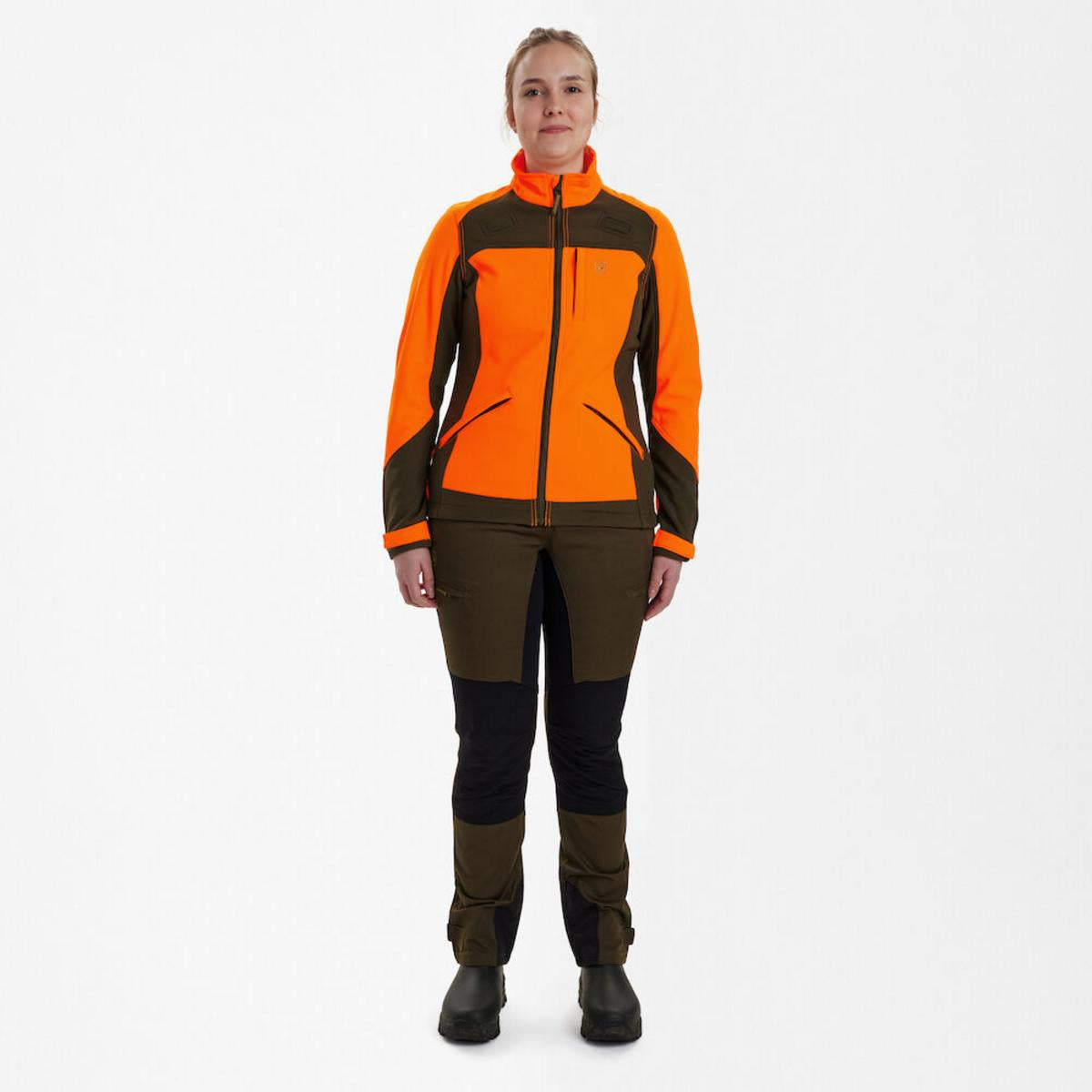 Giacca Softshell Deerhunter Lady Roja, Arancione, Per Caccia E Outdoor, Con Tasche E Gomiti Preformati