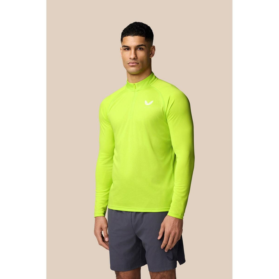 Castore Adapt 1/4 Zip Top Acid Lime/White – view 3