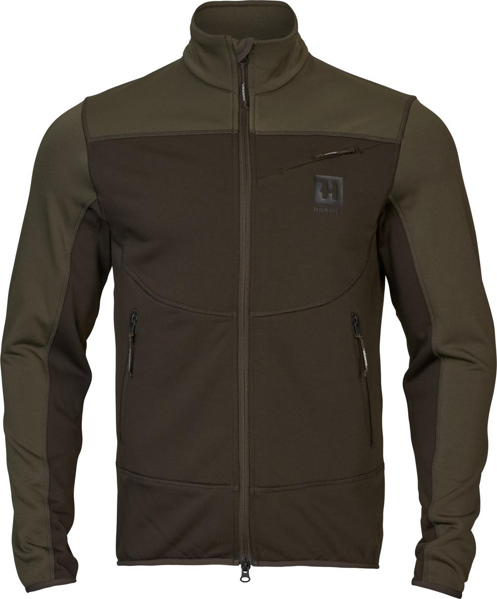 Harkila Olaf fleece jacket Shadow Brown/Forest night
