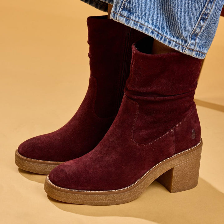 Flora Ruched Boot PLUM