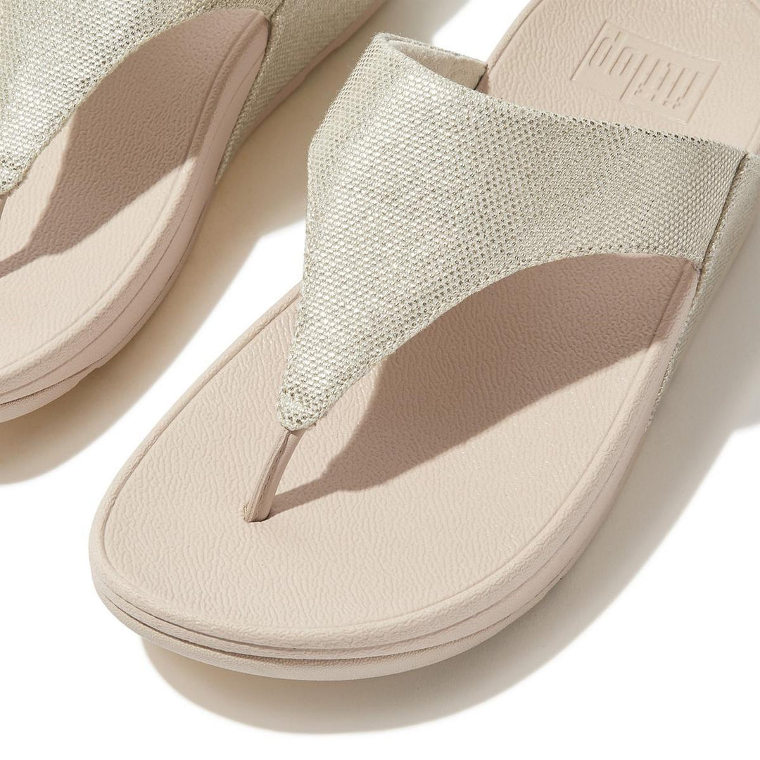 Fitflop Lulu Glitz Toe Post Sandals Platino