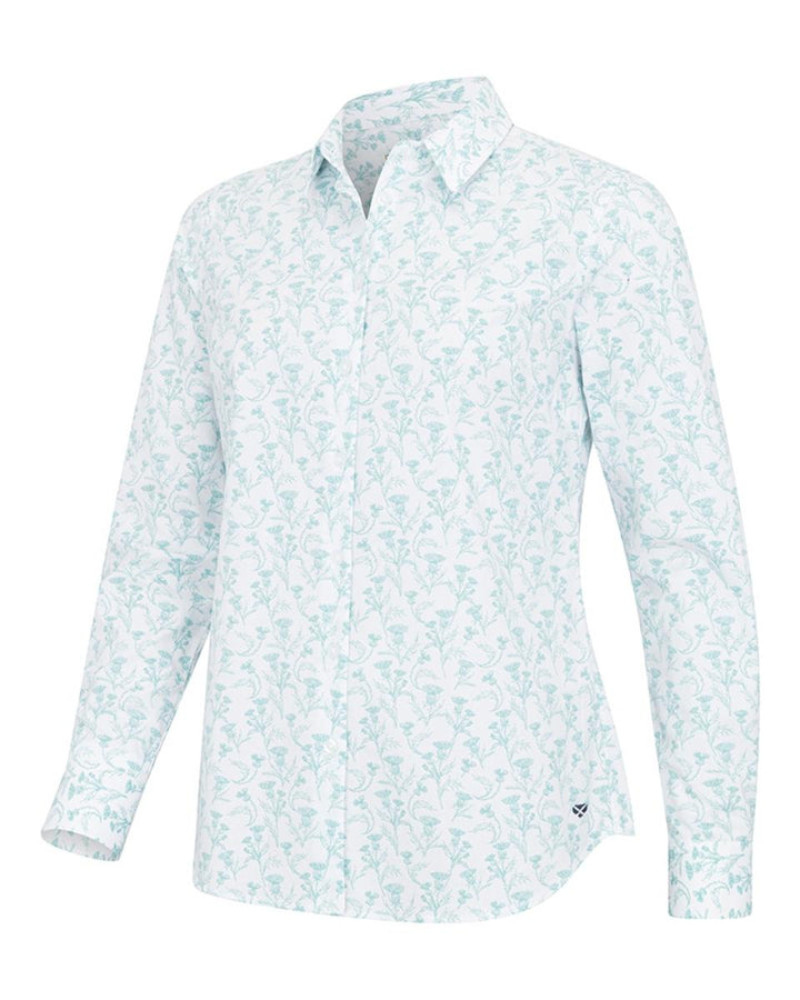 Hoggs of Fife Thistle Print Shirt - Seafoam