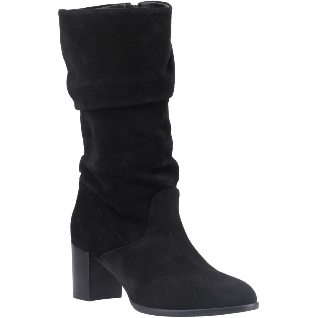 Cosima Ruched Boot Black Suede