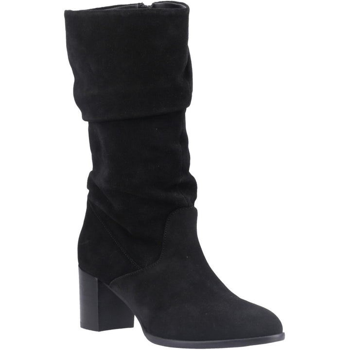 Cosima Ruched Boot Black Suede
