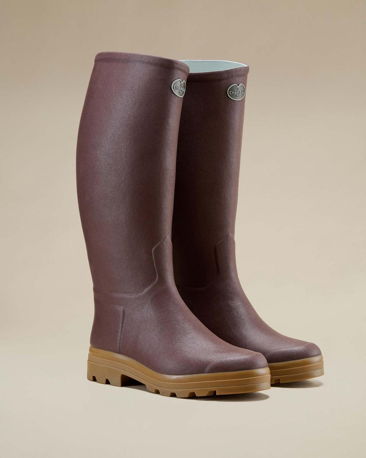 Le Chameau Men's Saint-Hubert Leather Lined Wellington Boot - Brown