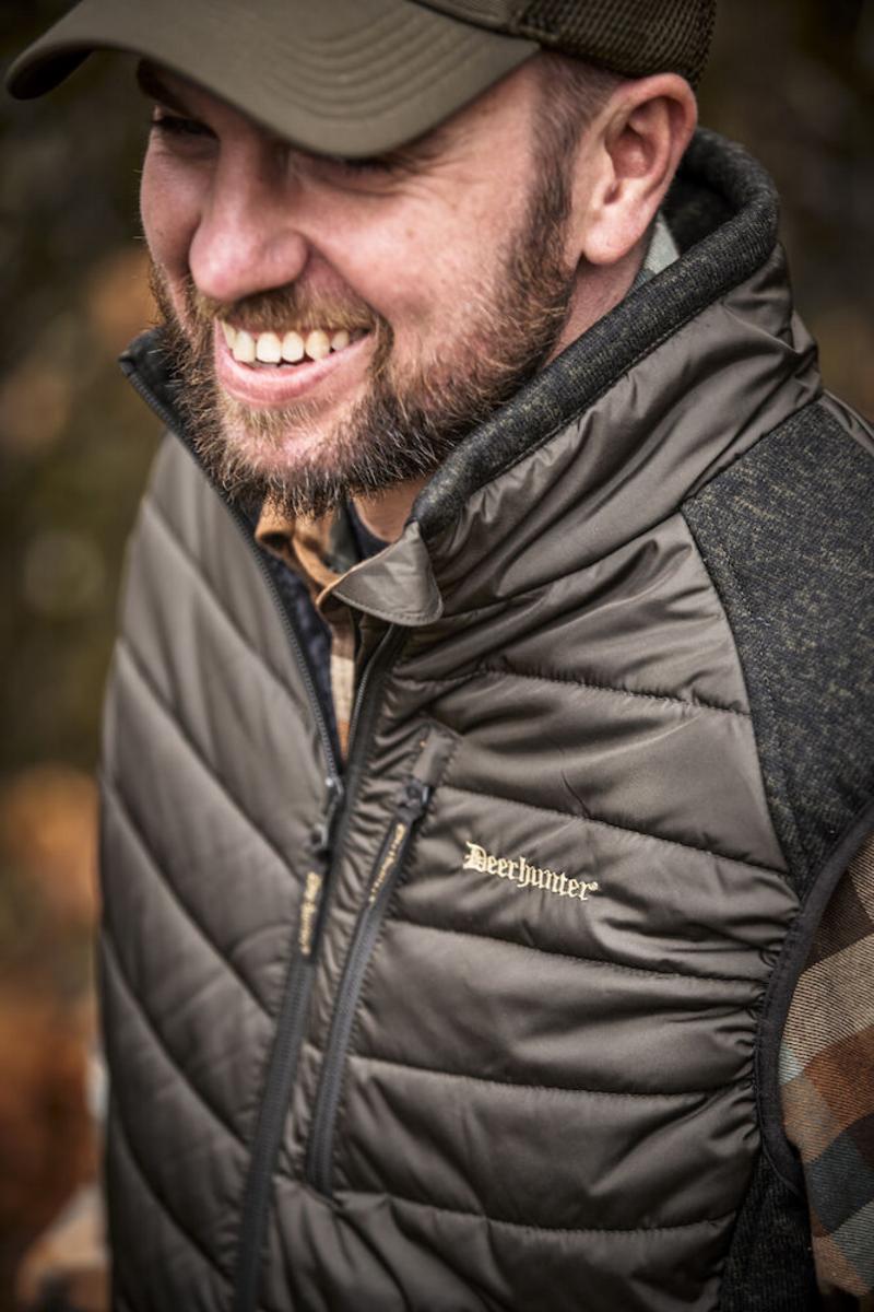 Deerhunter Moor Padded Waistcoat w. Knit Brown leaf