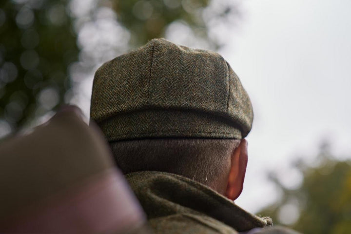 Harkila Kenmore Cl. baker boy cap Forest green/Herringbone