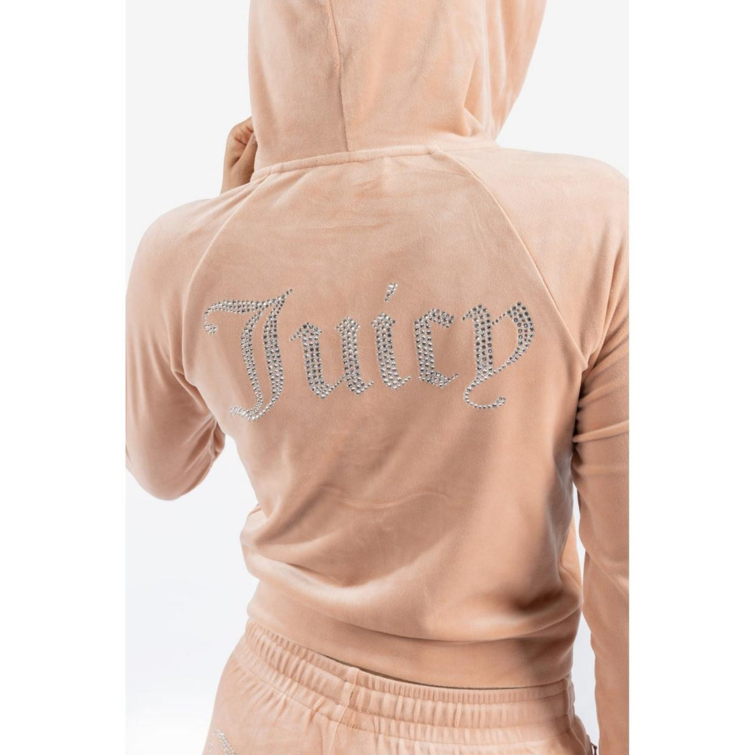 Juicy Couture Classic Velour Hoodie With Juicy  Logo Cafe Au Lait