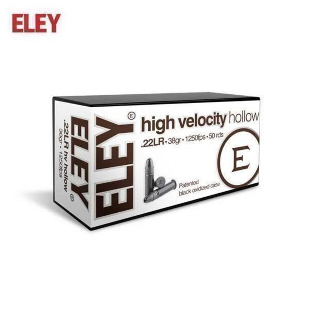 Eley High Velocity Hollow Point .22LR 38gr Rimfire Ammo, 100 Rounds
